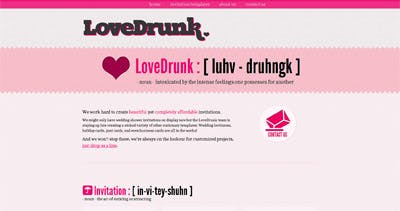 LoveDrunk Website Screenshot