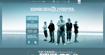Edinburgh 2 Liverpool Cycle Website Screenshot