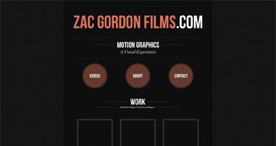 Zac Gordon Films Website Screenshot