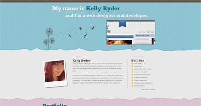 Kelly Ryder Website Screenshot