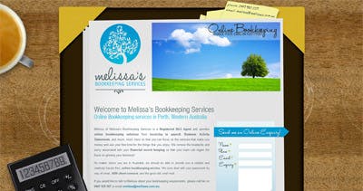 Melissa’s Bookkeeping Services Website Screenshot