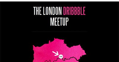 The London Dribbble Meetup Website Screenshot