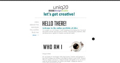 Uniq20 Website Screenshot