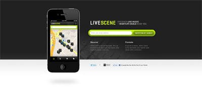 LiveScene Website Screenshot