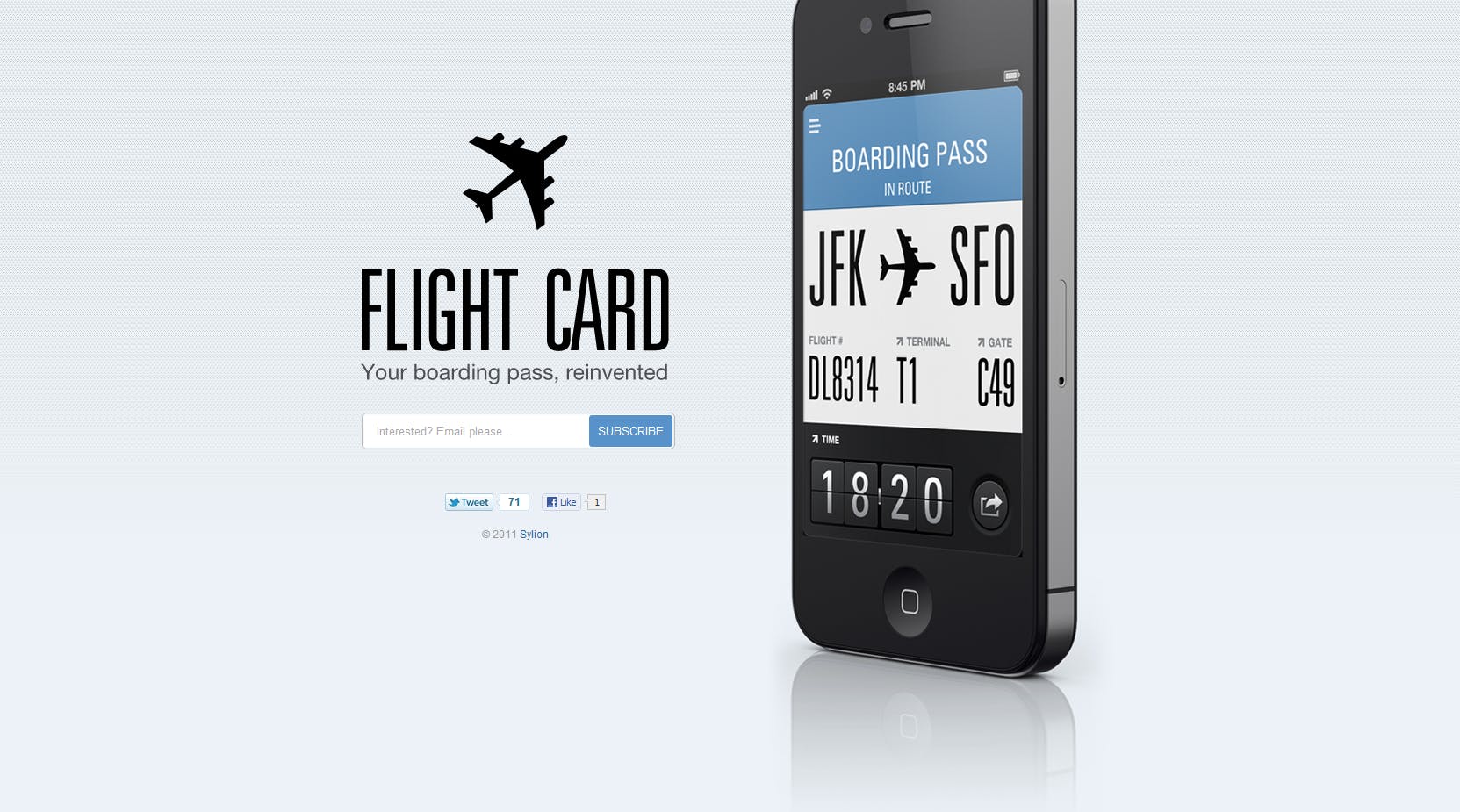 Flight Card Website Screenshot