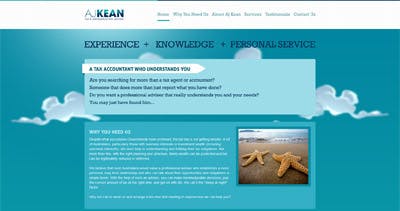AJ Kean Website Screenshot