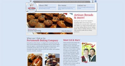 Portsmouth Baking Company Website Screenshot