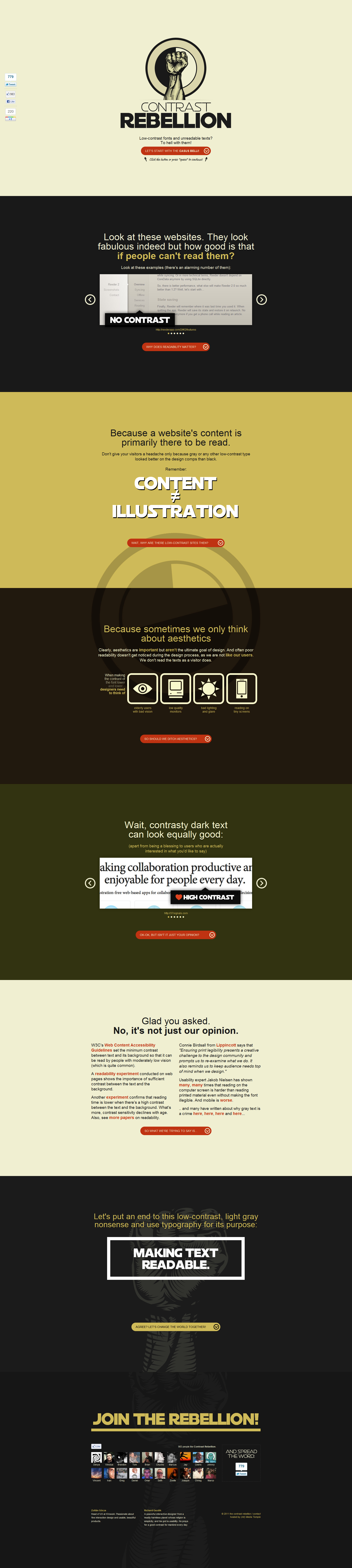 Contrast Rebellion Website Screenshot