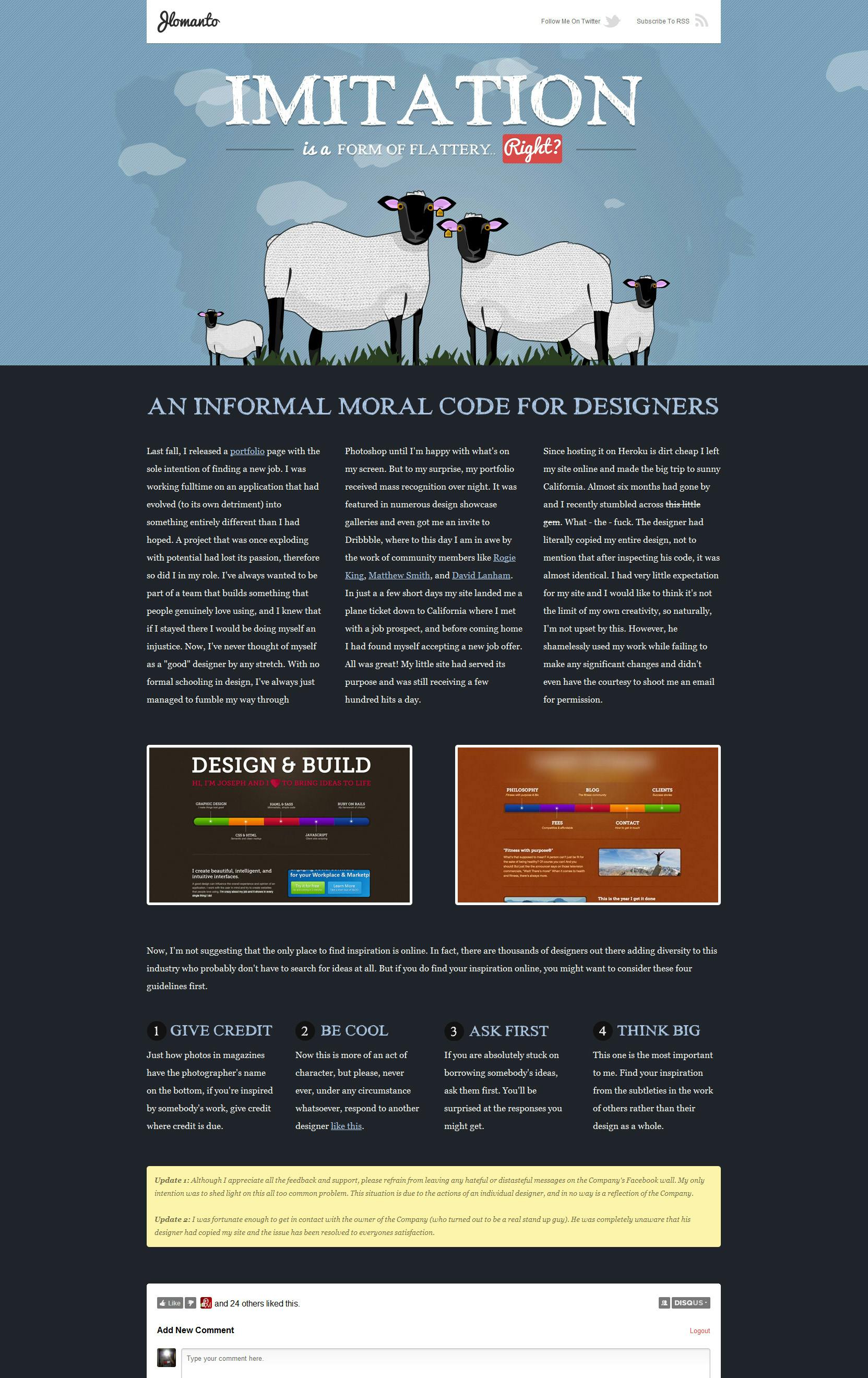Imitation In Web Design Website Screenshot