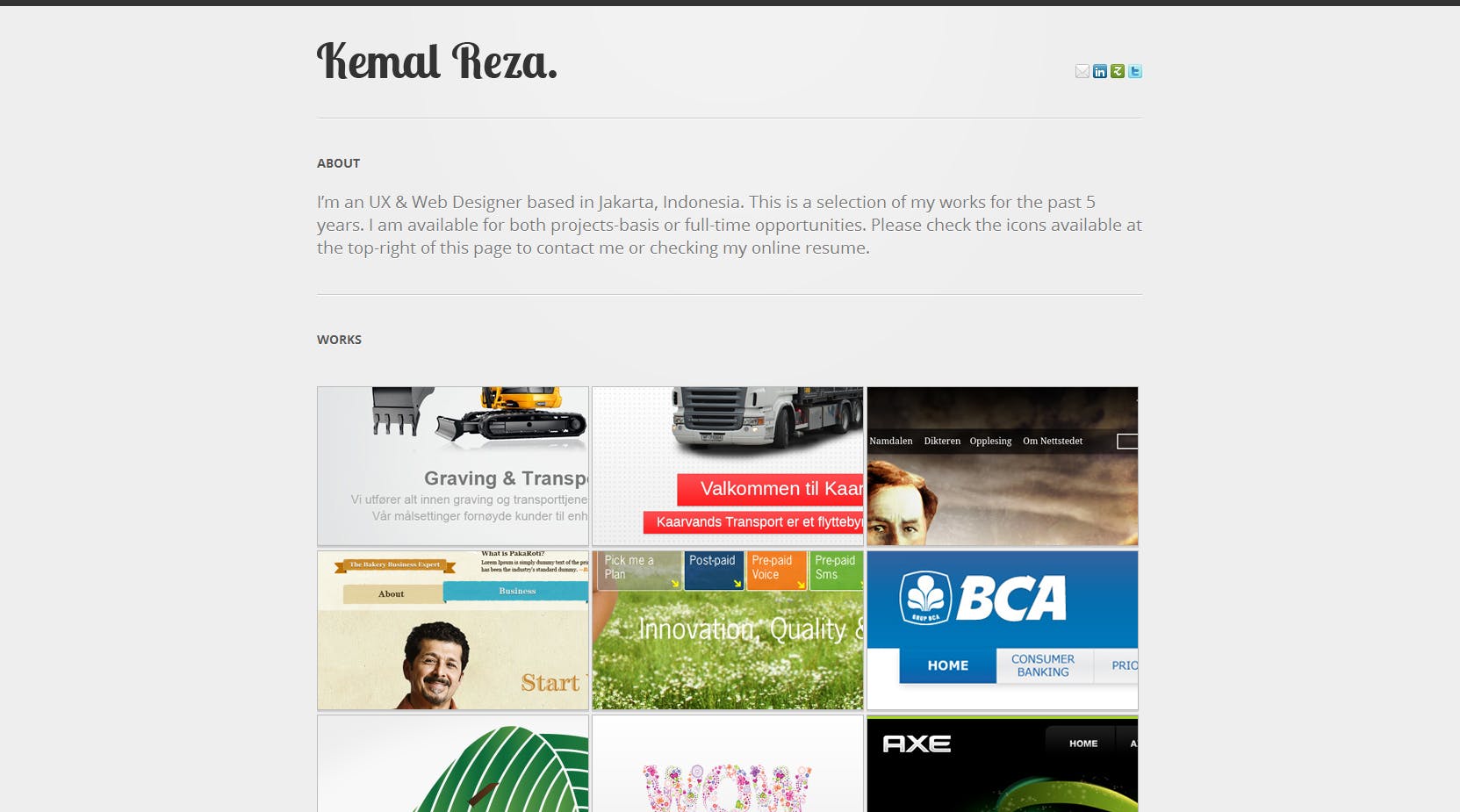 Kemal Reza Website Screenshot