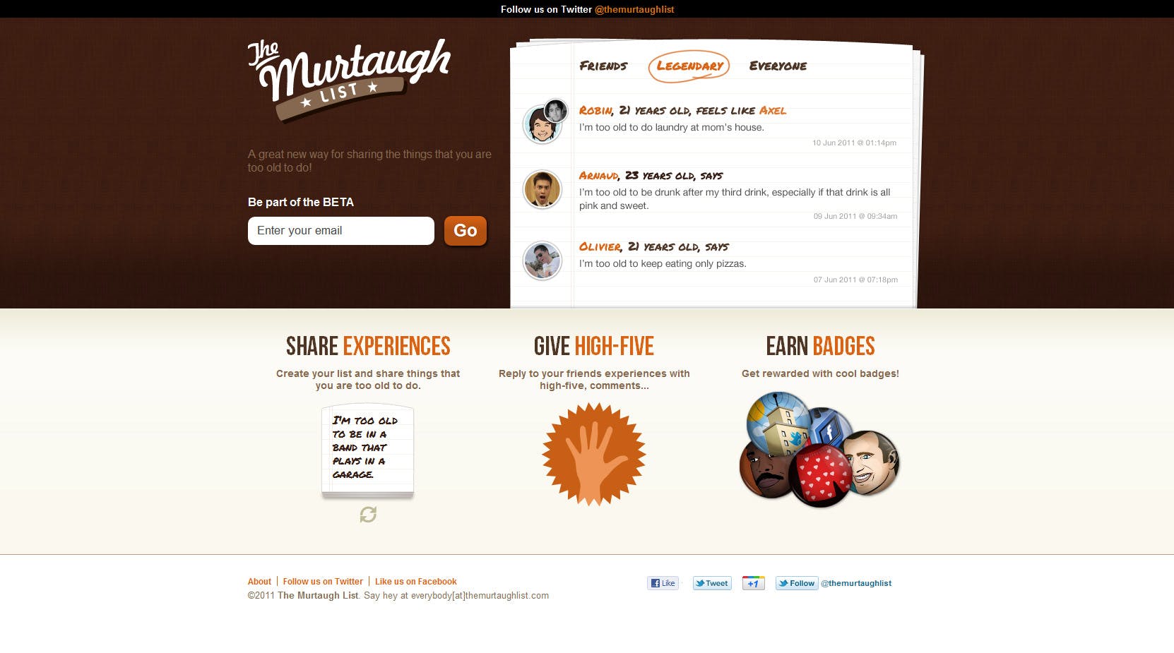 The Murtaugh List Website Screenshot