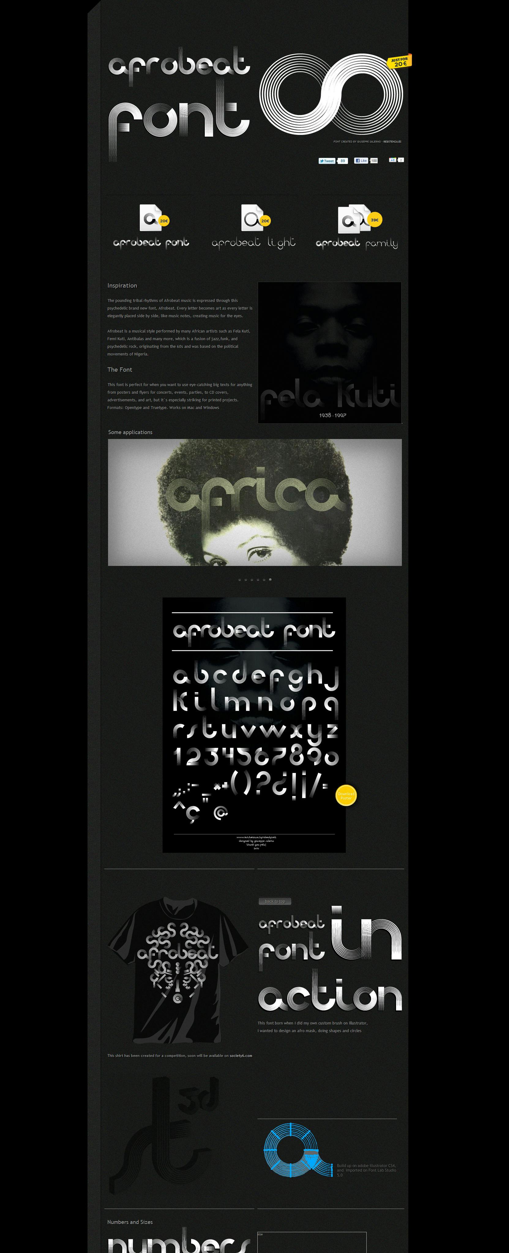 Afrobeat Font Website Screenshot
