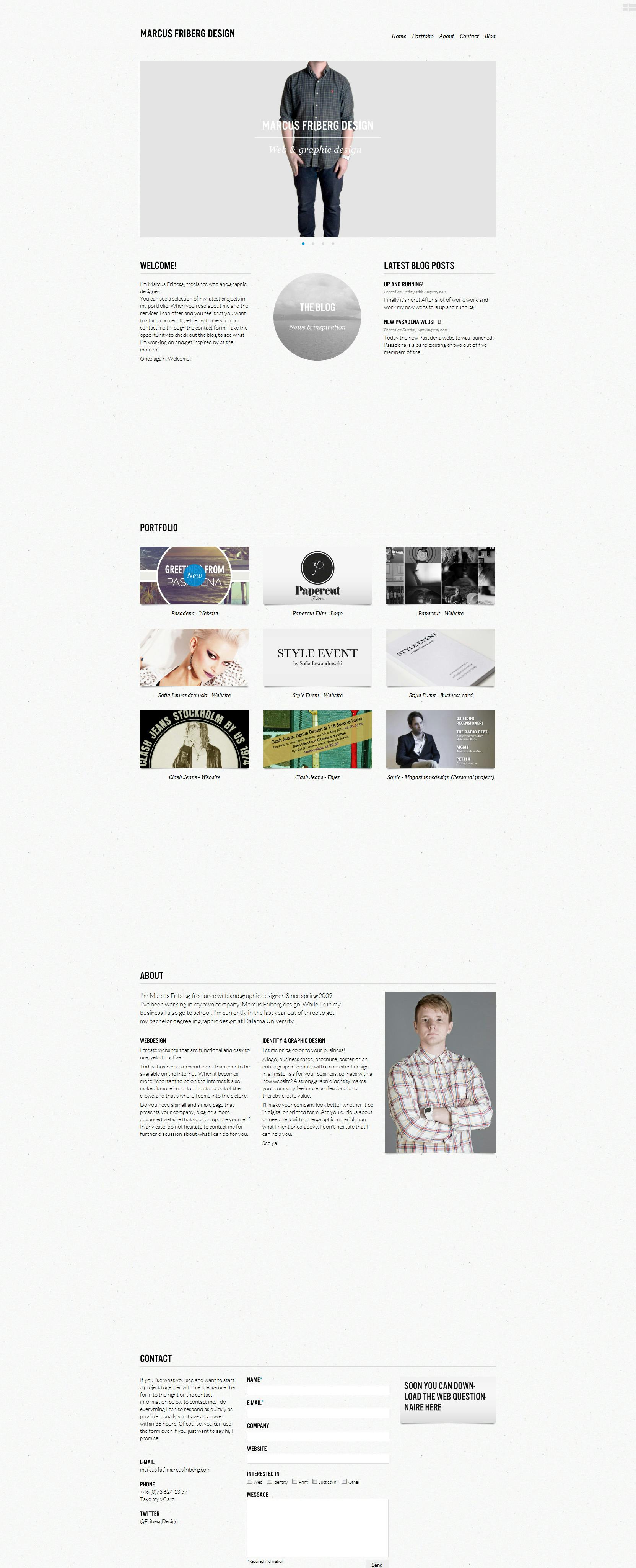 Marcus Friberg Design Website Screenshot