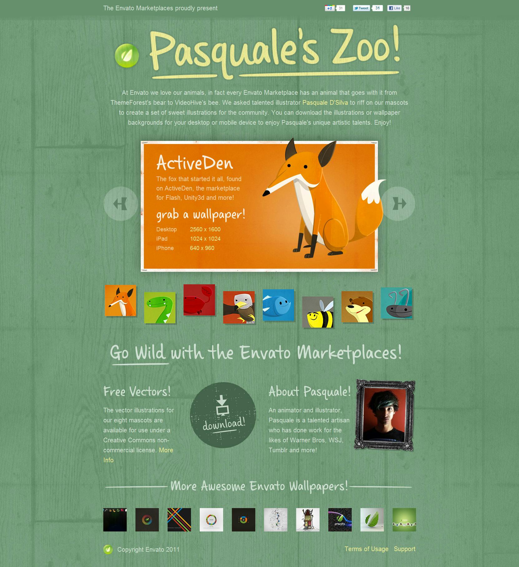 Pasquale’s Zoo Website Screenshot