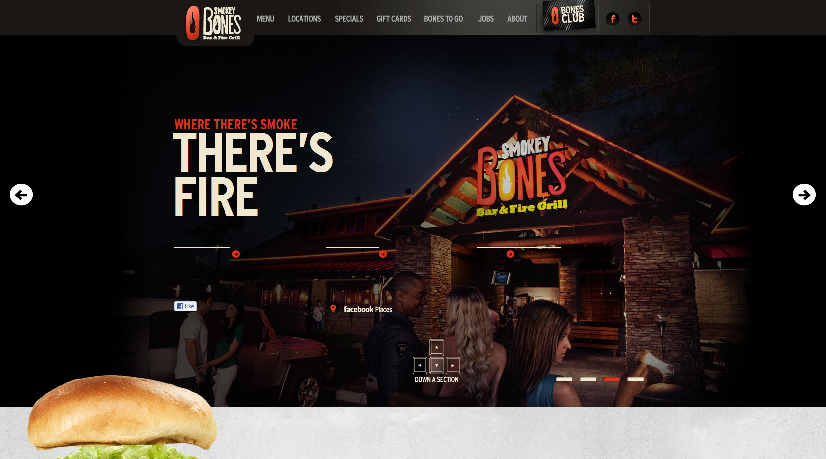 Smokey Bones Website Screenshot