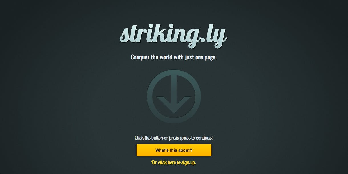 Striking.ly Website Screenshot
