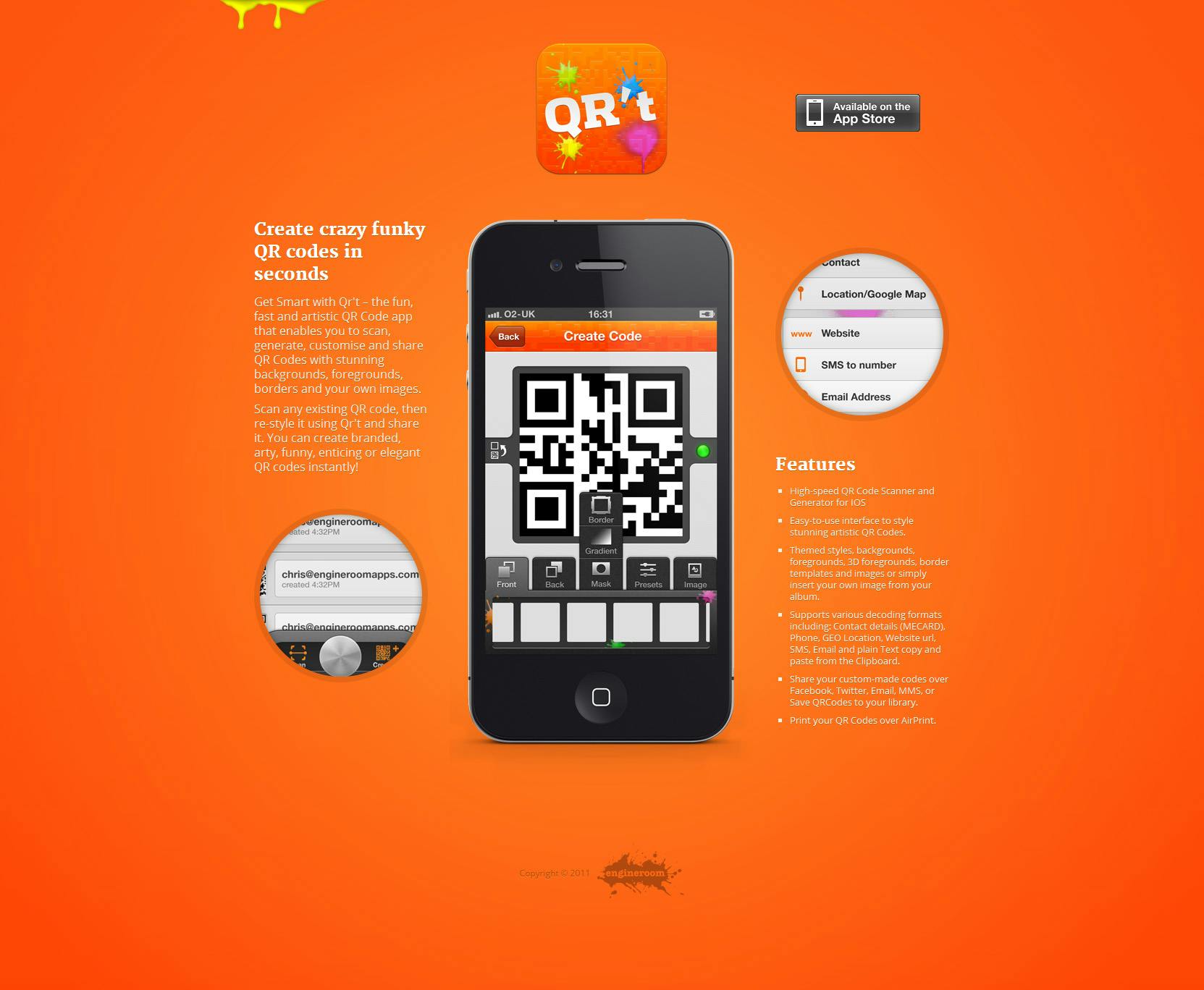 Qr’t Website Screenshot