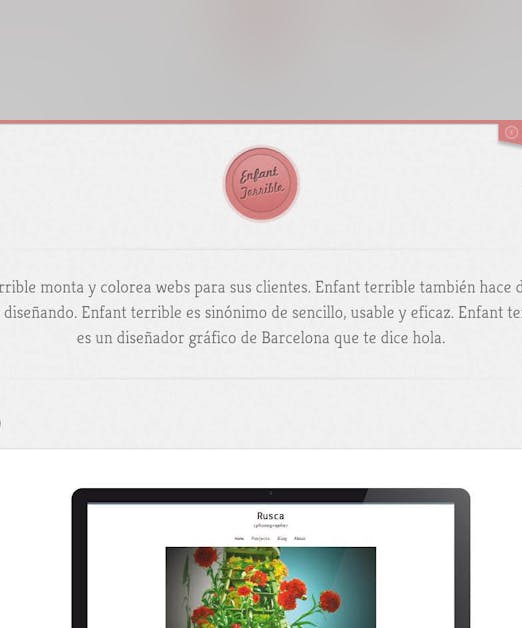 Enfant Terrible - One Page Website Award