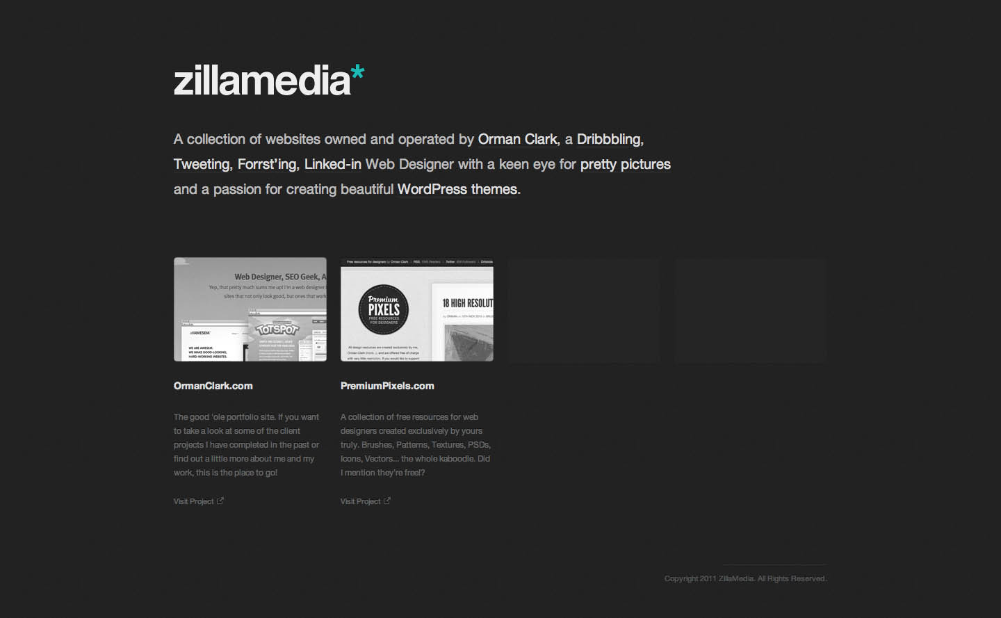 ZillaMedia Website Screenshot