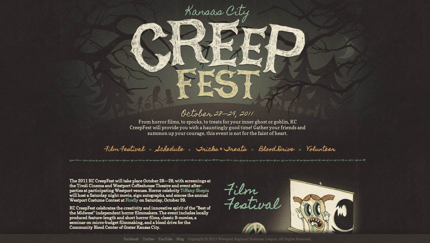 Kansas City CreepFest Website Screenshot