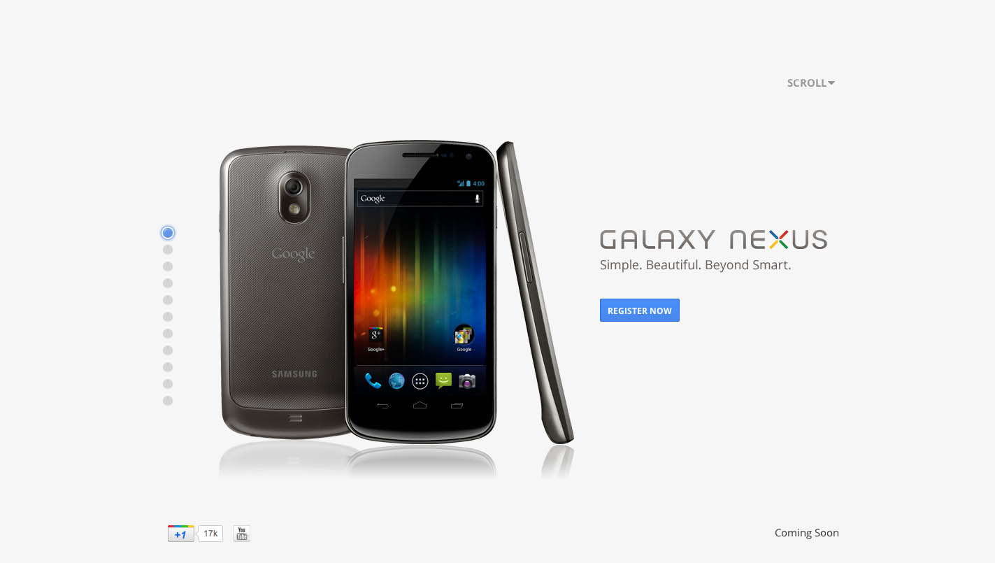Galaxy Nexus Website Screenshot