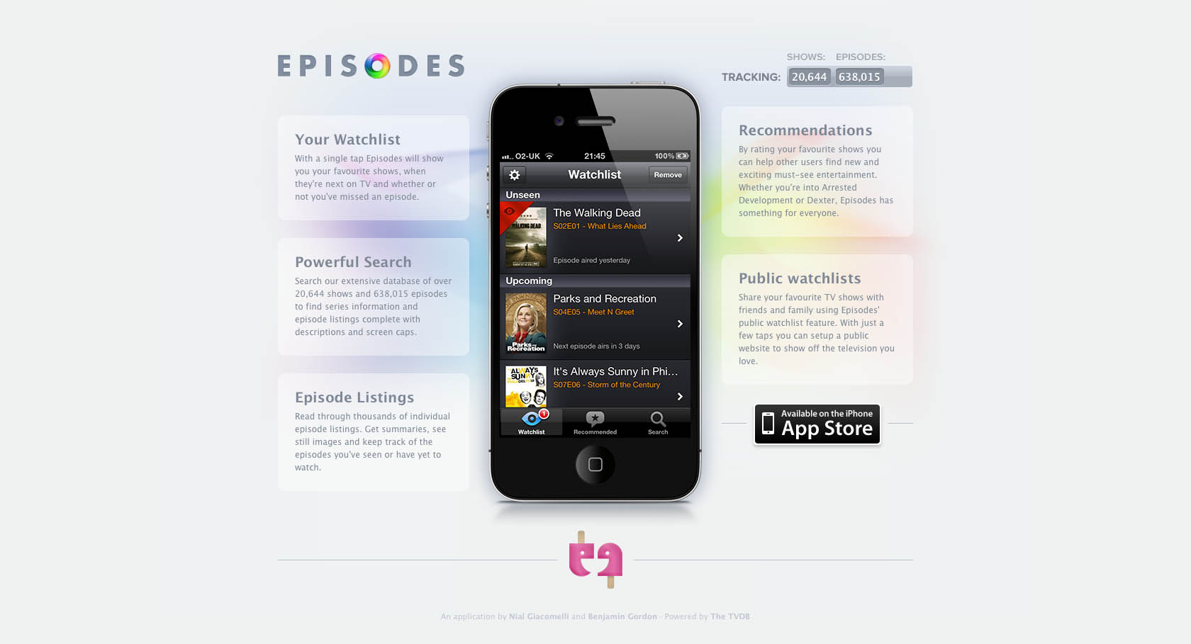 Episodes App Website Screenshot