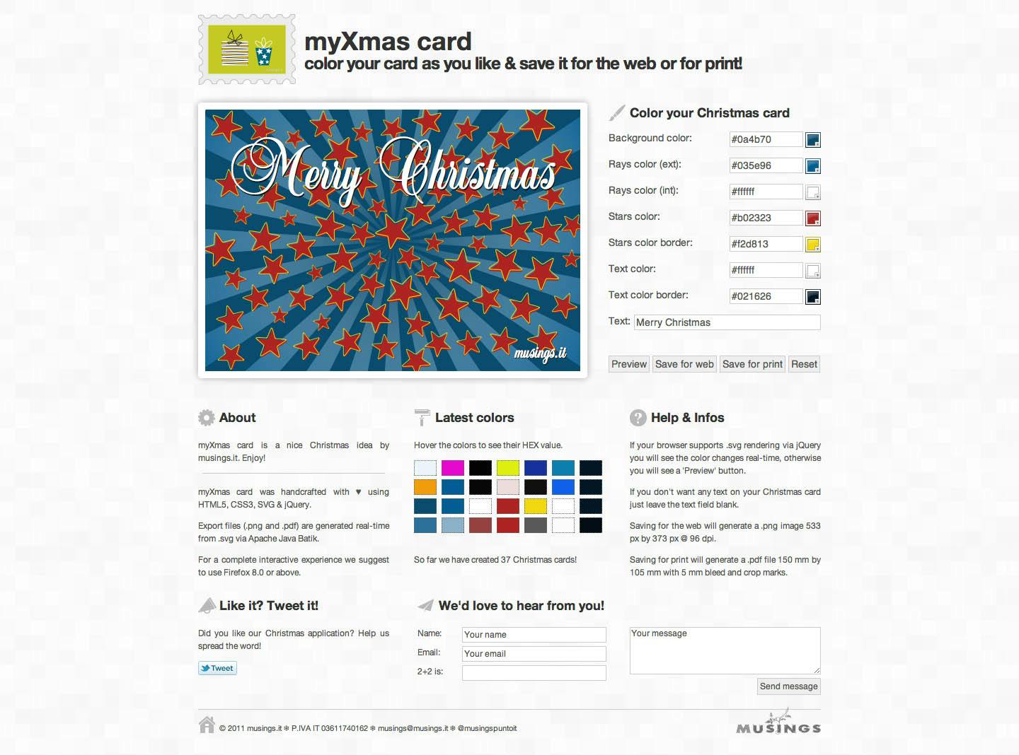 my Xmas card Website Screenshot