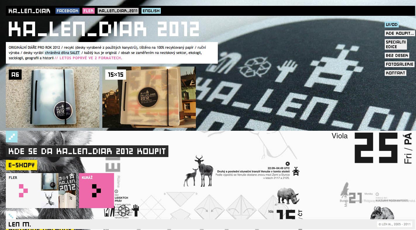 Kalendiar 2012 Website Screenshot
