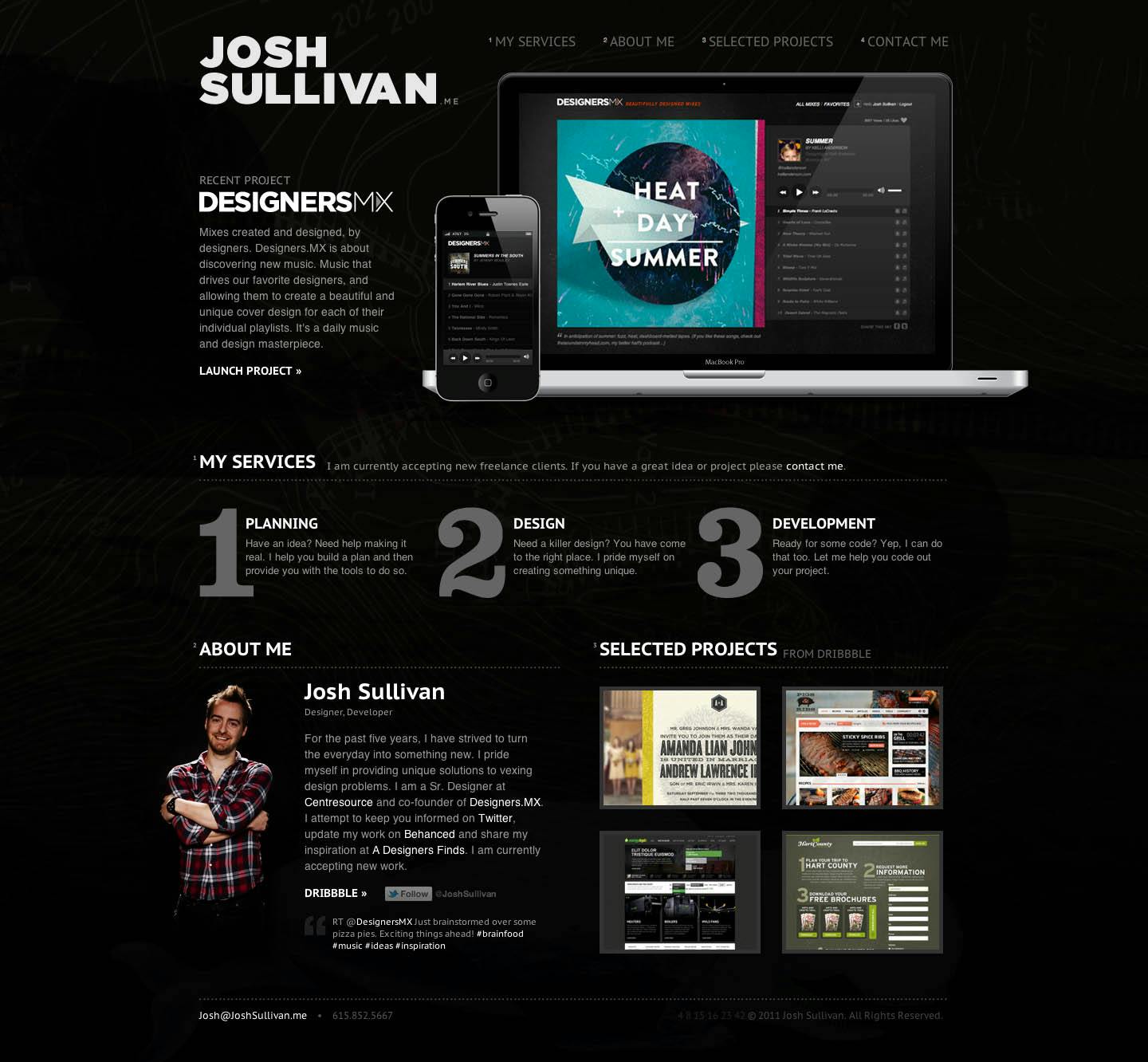 Josh Sullivan Website Screenshot