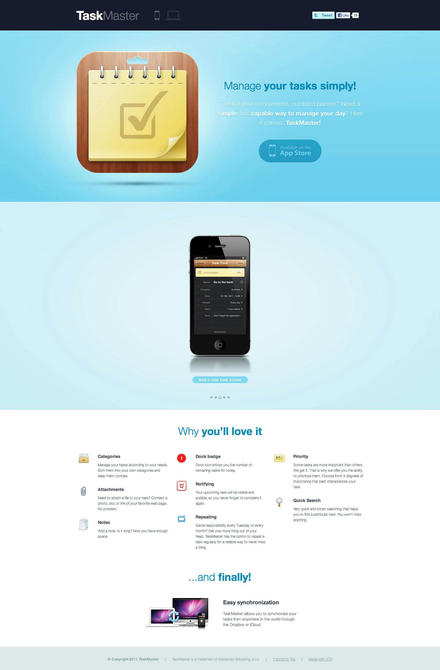 TaskMaster Website Screenshot
