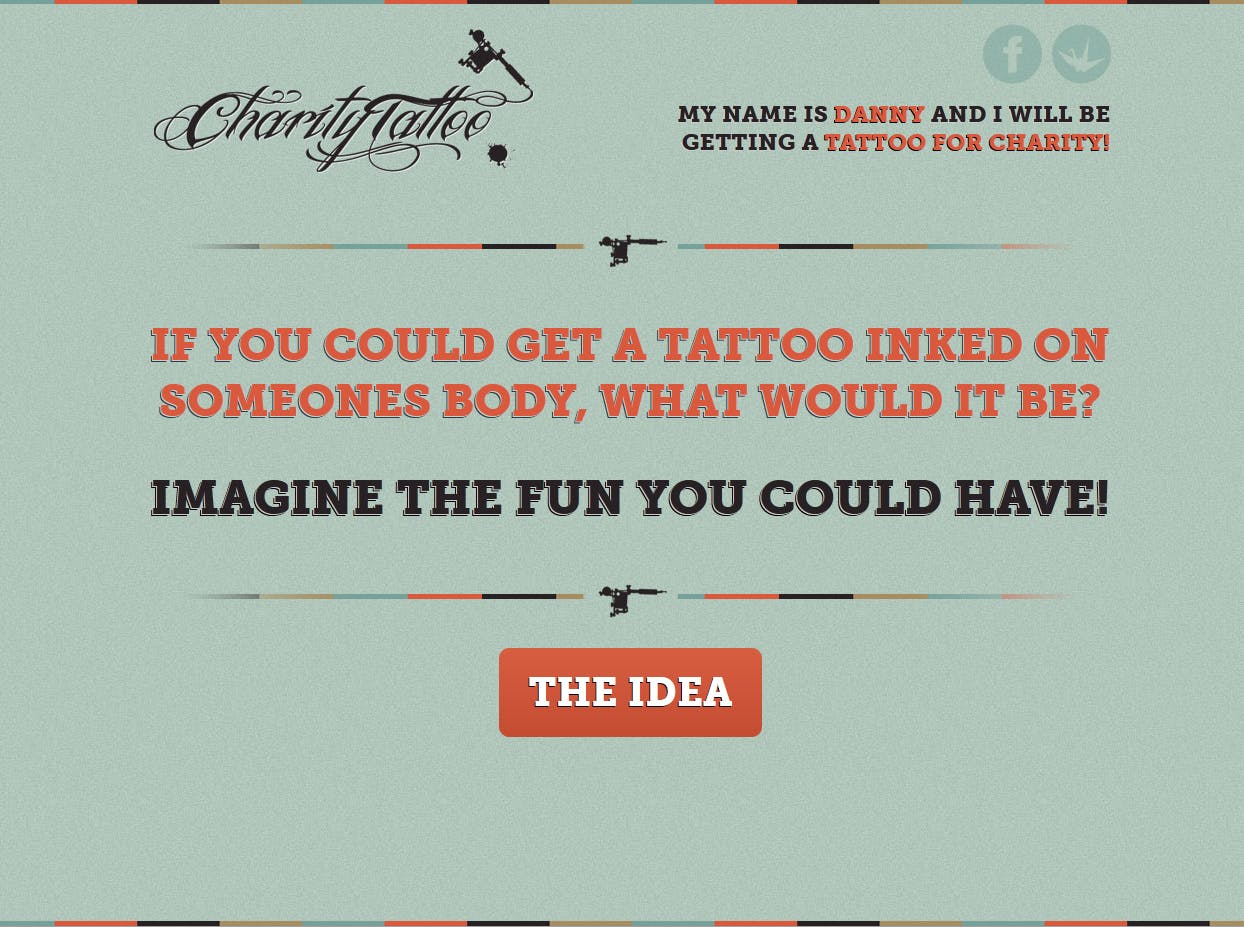 Charity Tattoo Website Screenshot