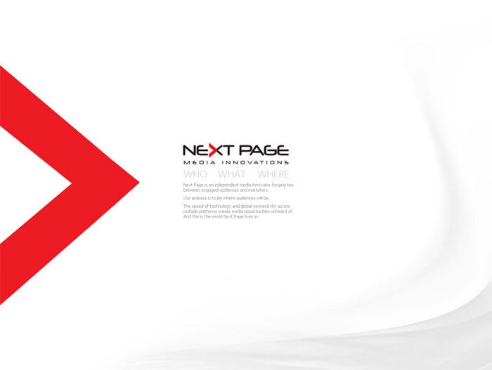 NextPage Media Innovations Website Screenshot