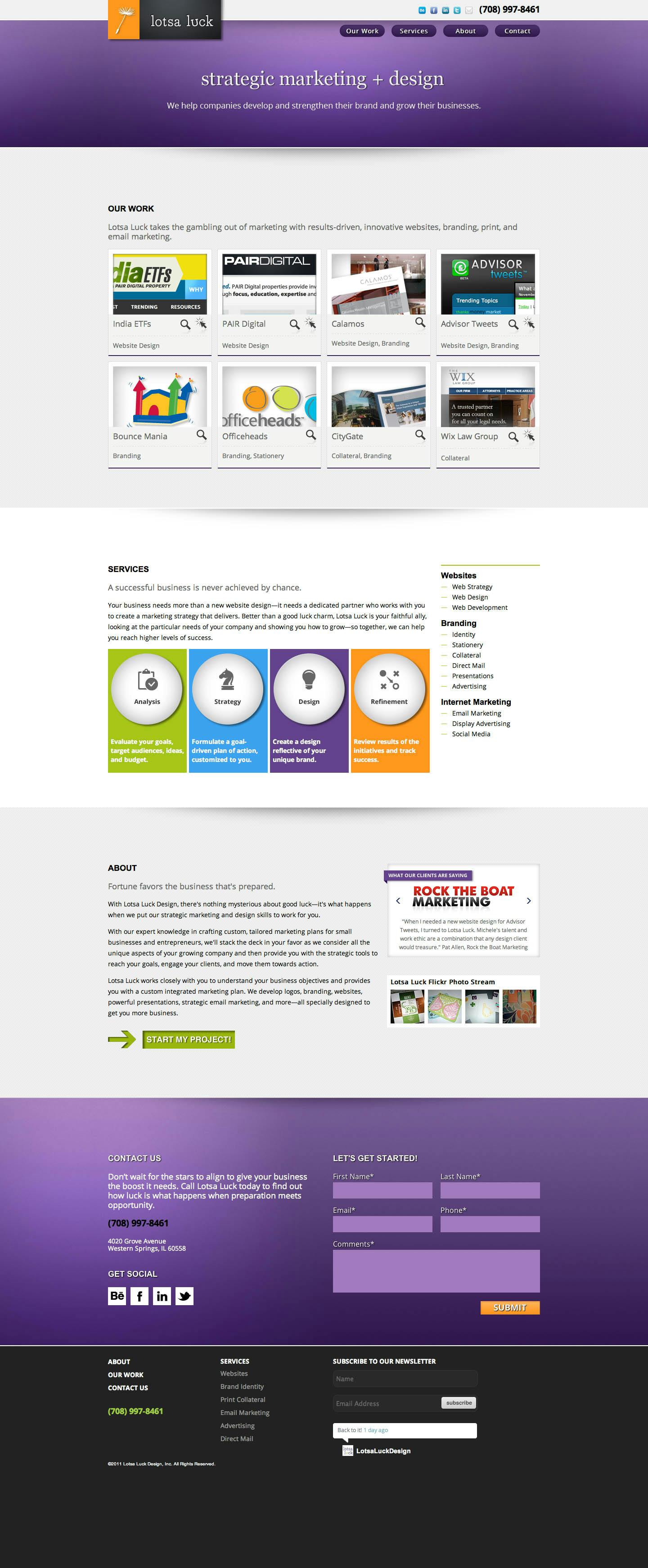 Lotsa Luck Design Website Screenshot