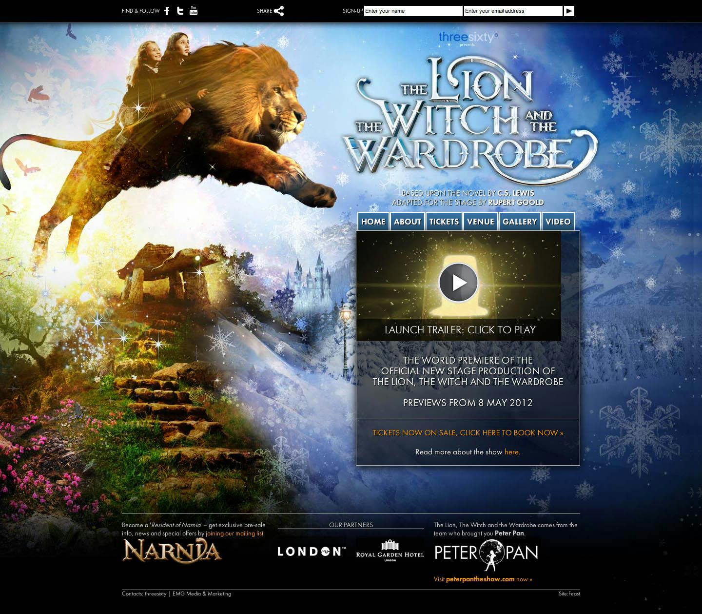 The Lion, the Witch and the Wardrobe Website Screenshot