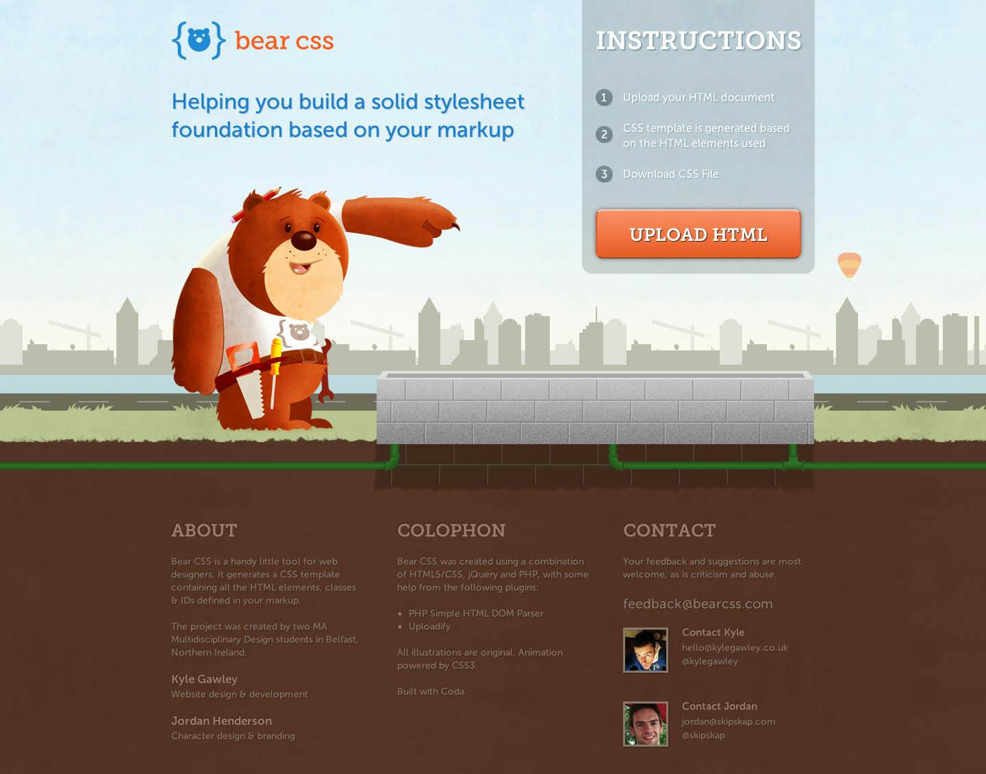 Bear CSS Website Screenshot