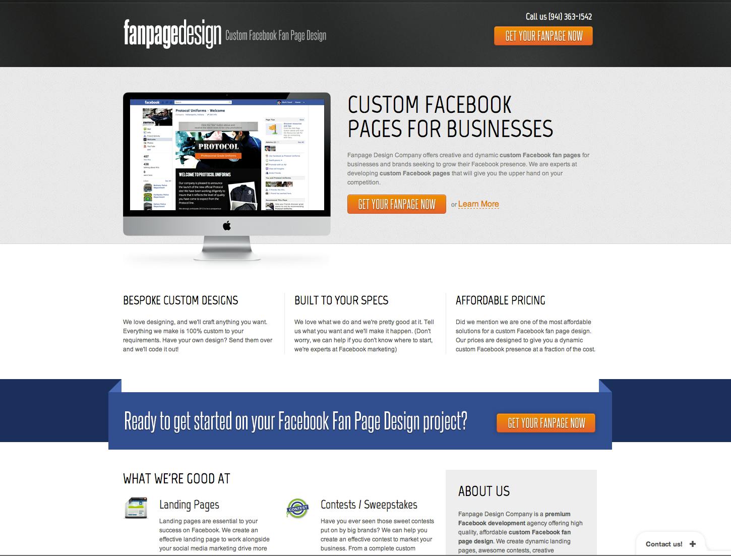 Fanpage Design Website Screenshot