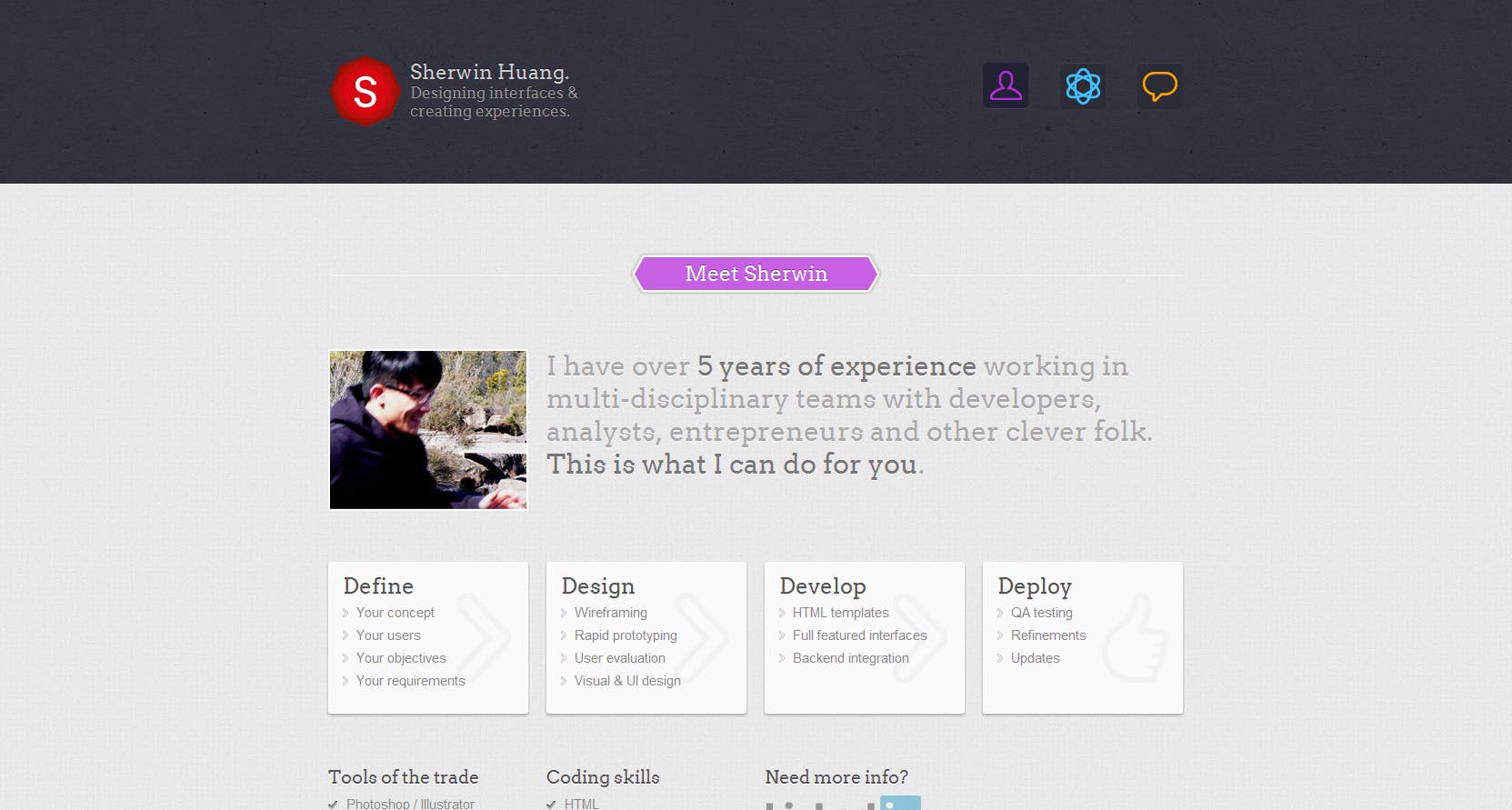Sherwin Huang Website Screenshot