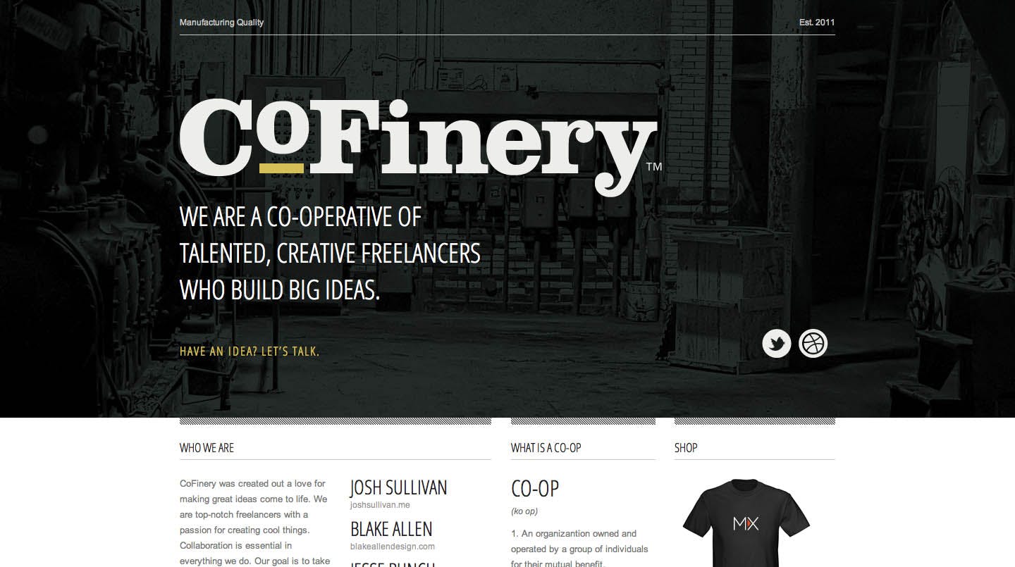 CoFinery Website Screenshot