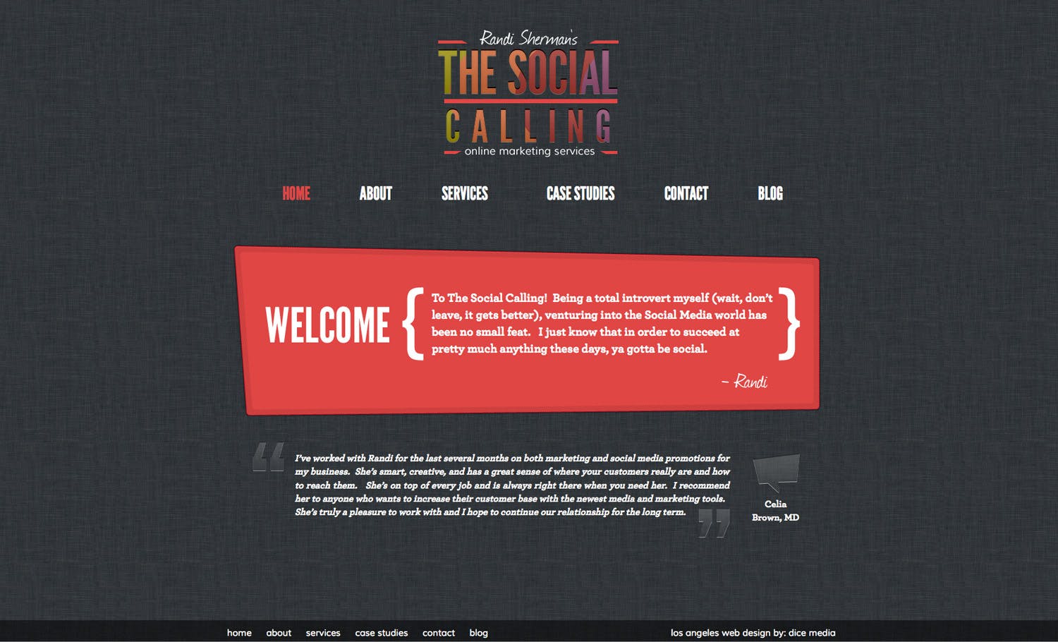 The Social Calling Website Screenshot
