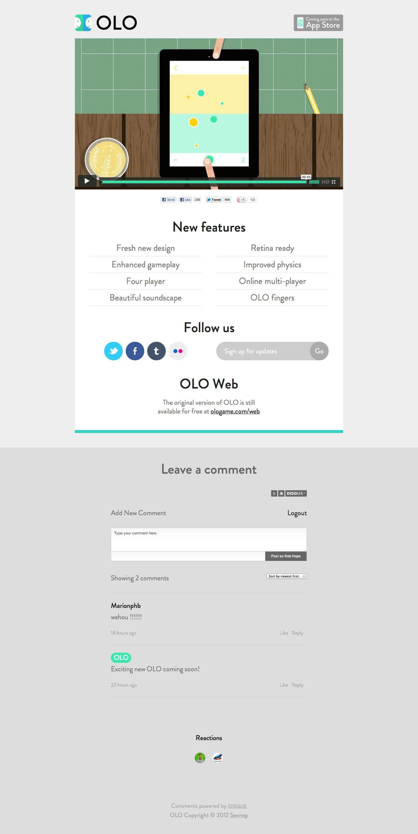 OLO Website Screenshot