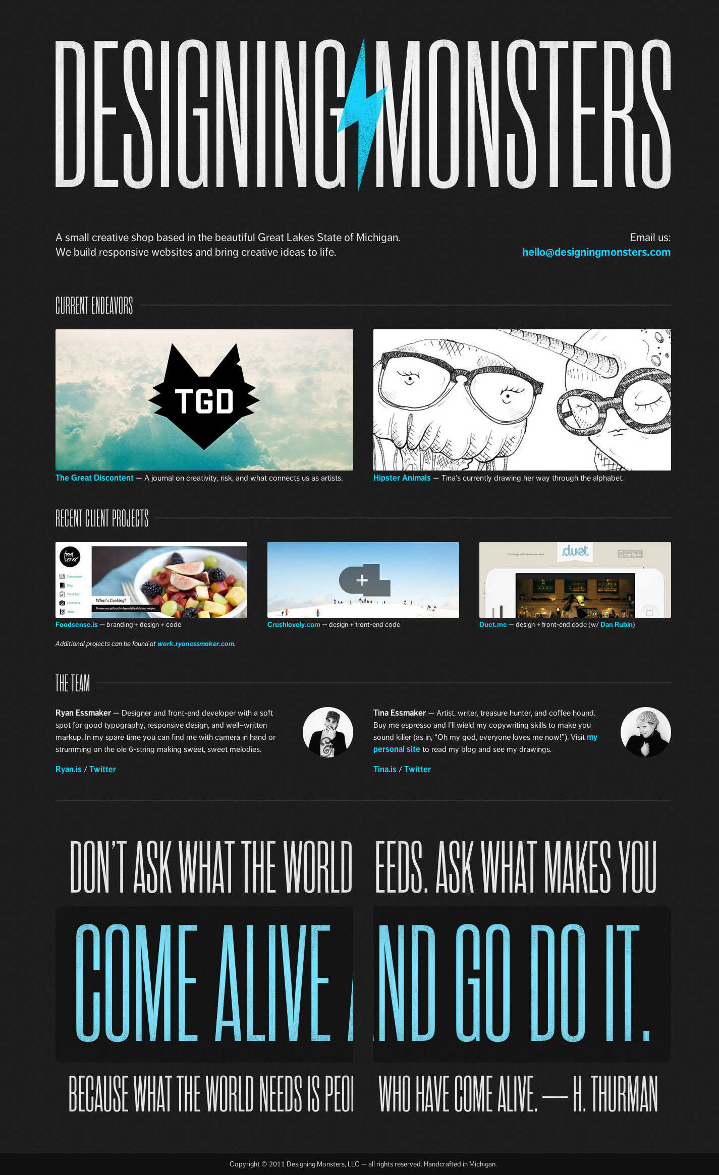 Designing Monsters Website Screenshot
