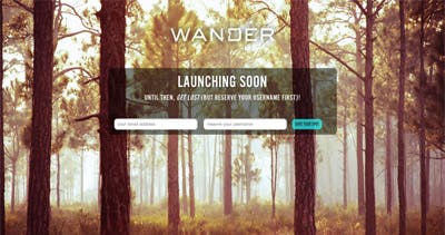 Wander Website Screenshot