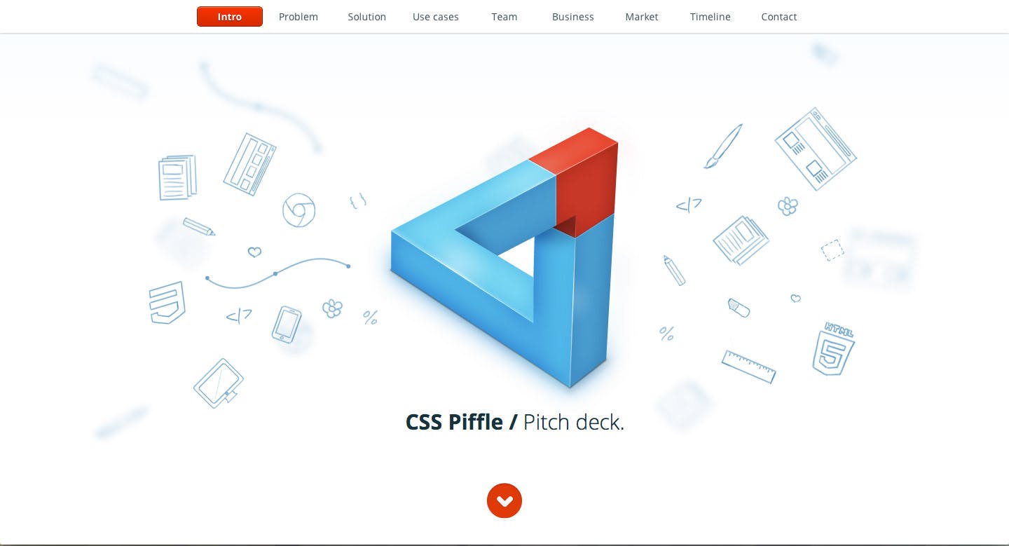 CSS Piffle Pitch Deck Website Screenshot