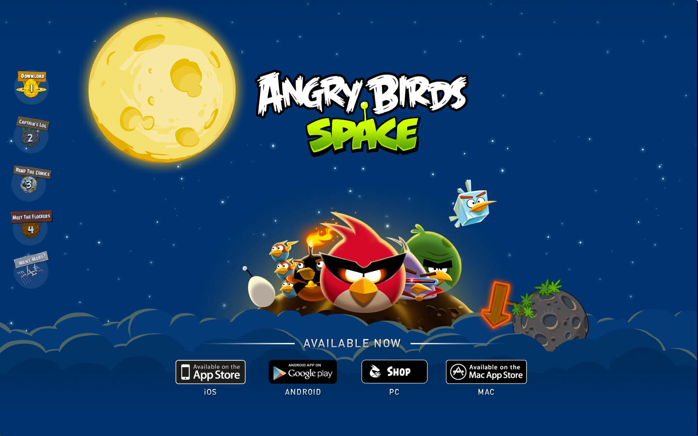 Angry Birds Space Website Screenshot