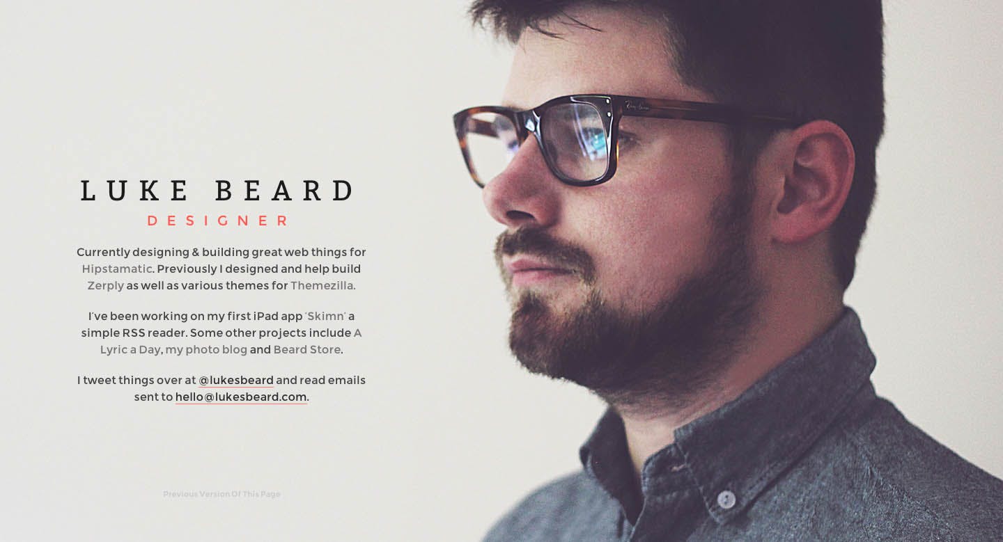 Luke Beard Website Screenshot