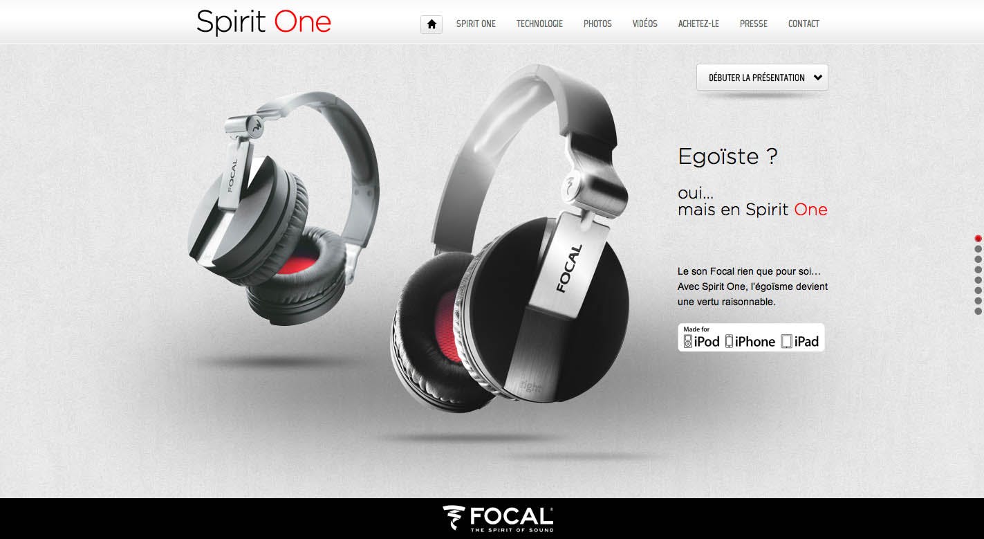 Focal Spirit One Website Screenshot