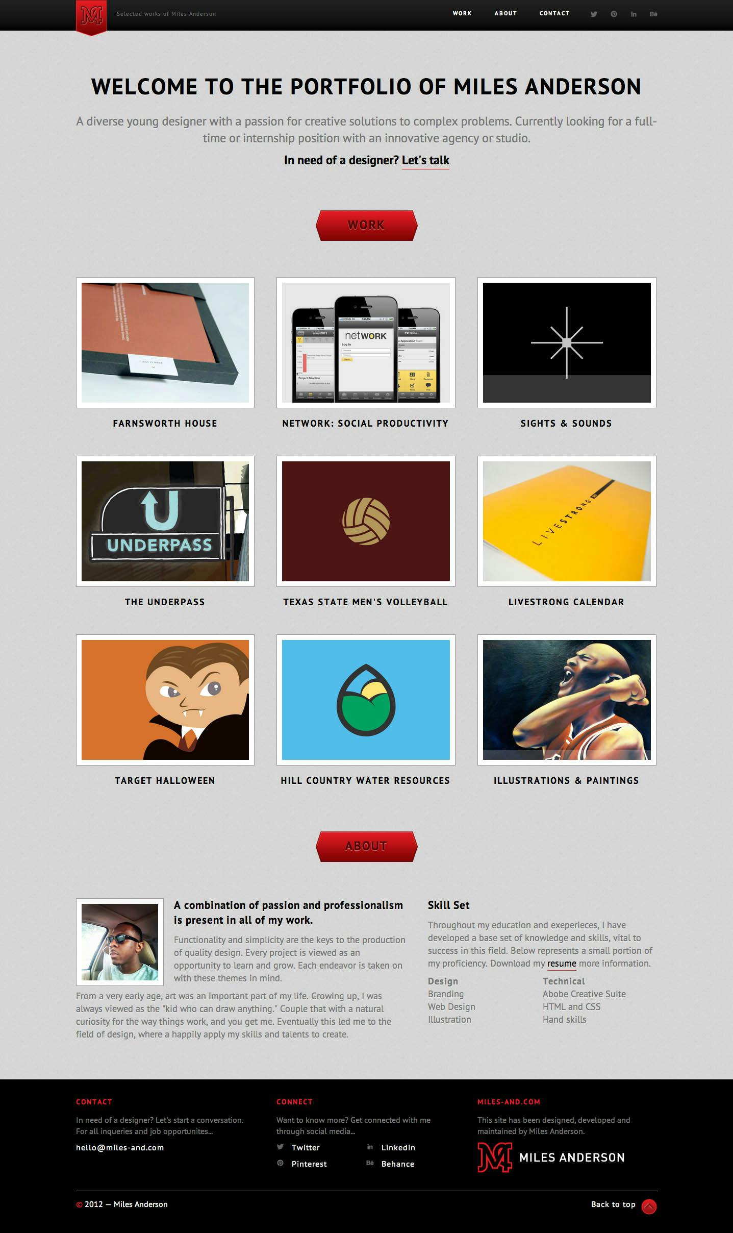 Miles Anderson Design Website Screenshot