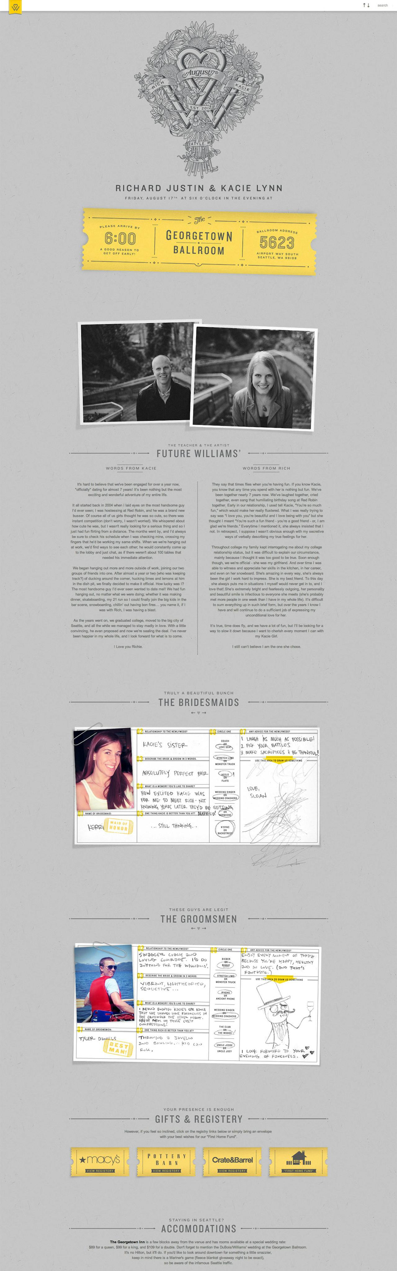 Rich and Kacie Website Screenshot