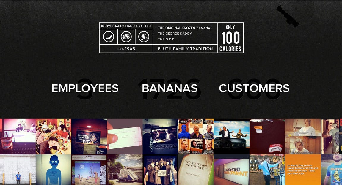 Bluth’s Original Frozen Banana Stand Website Screenshot