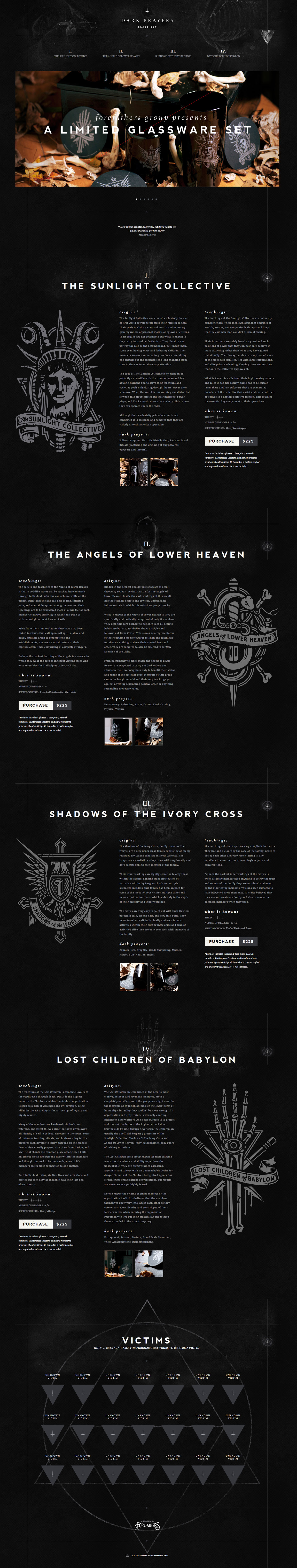 Dark Prayers Website Screenshot